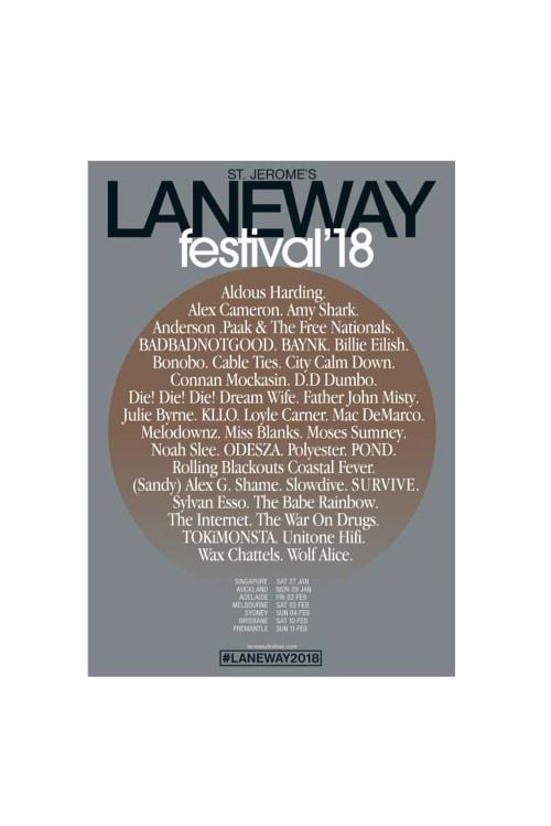 Lithograph Poster 2018 Event by Laneway Festival